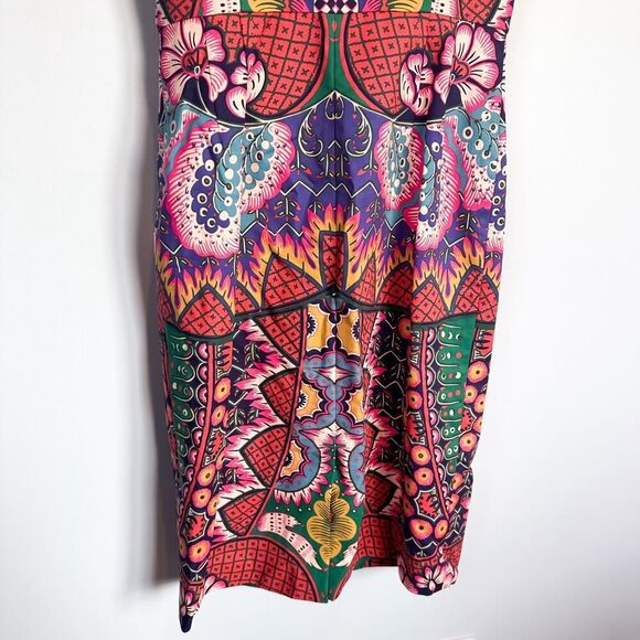 Anthropologie Maeve Kaleidoscope Columns Dress Size 4 Red Purple Green - Picture 7 of 11